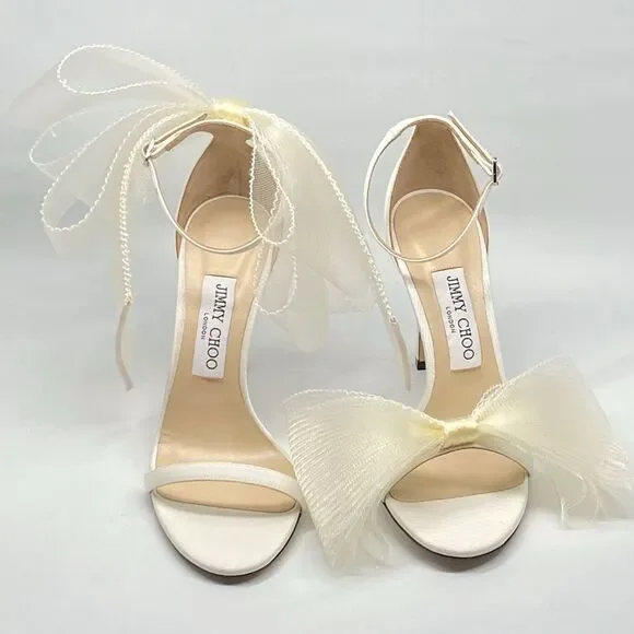 Jimmy Choo Aveline bow detail sandals size 37.5